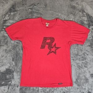 Vintage 1998 Rockstar Games T Shirt Size Medium Red Grand Theft Auto